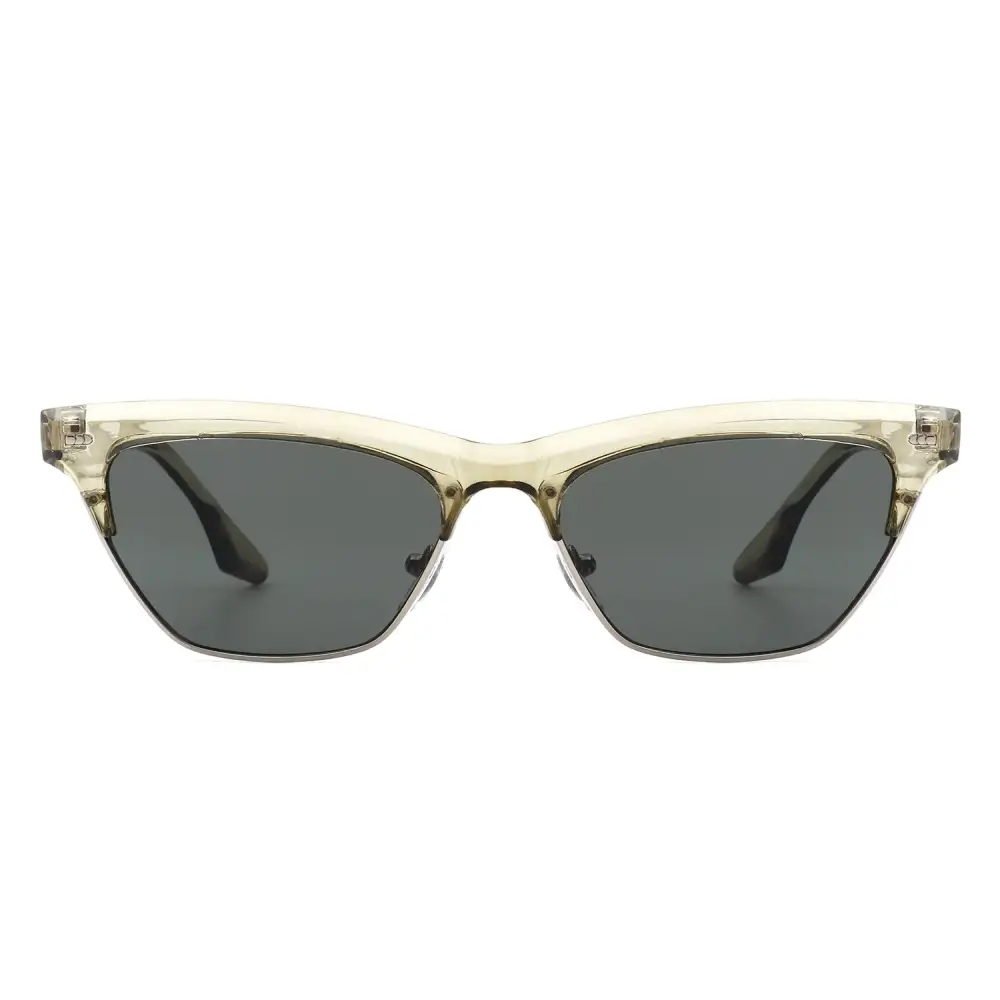 Retro Half Frame Square Cat-Eye Sunglasses