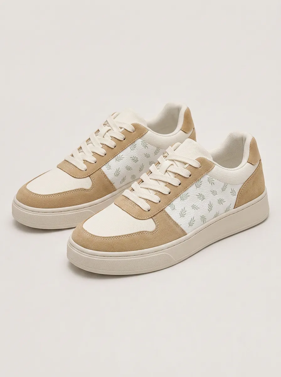 Men's Dynamic Minimalist Botanical Leaf Patterned Dynamic Skate Shoes