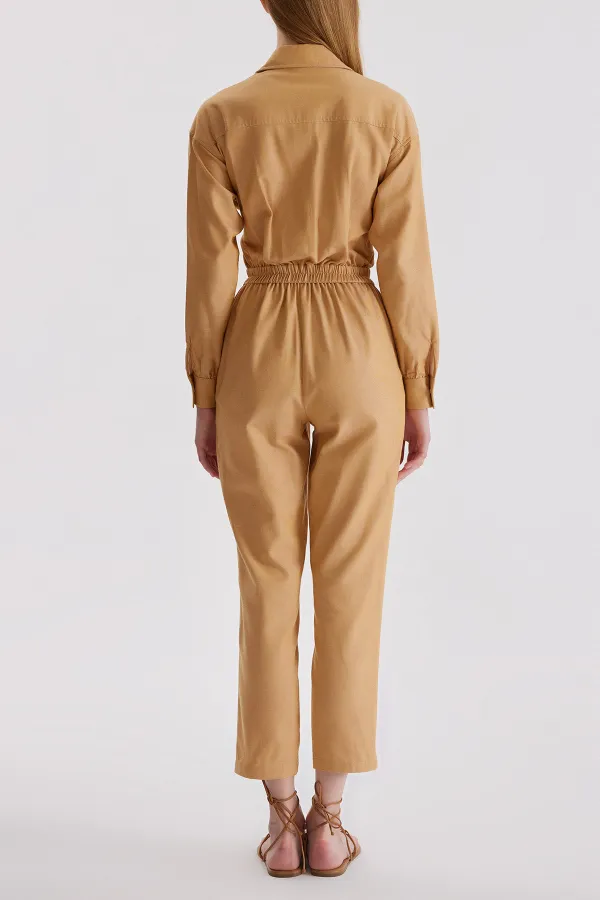 Long Sleeve Cotton Jumpsuit