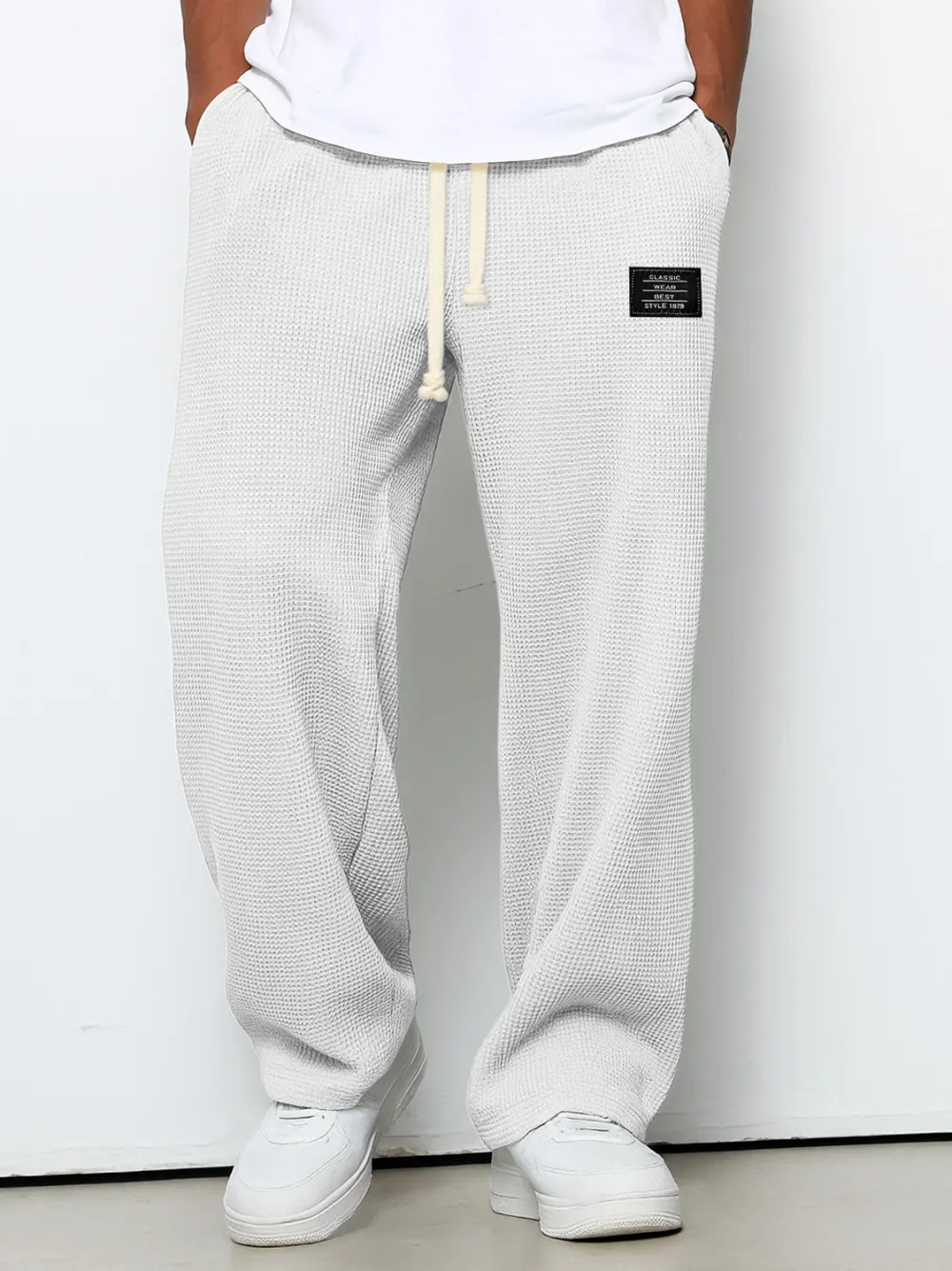 Textured Knit Relaxed Trousers