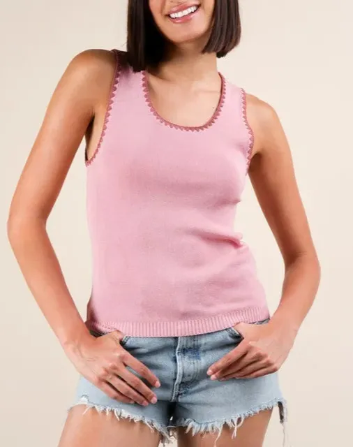Ribbed Knit Textured Tank Top