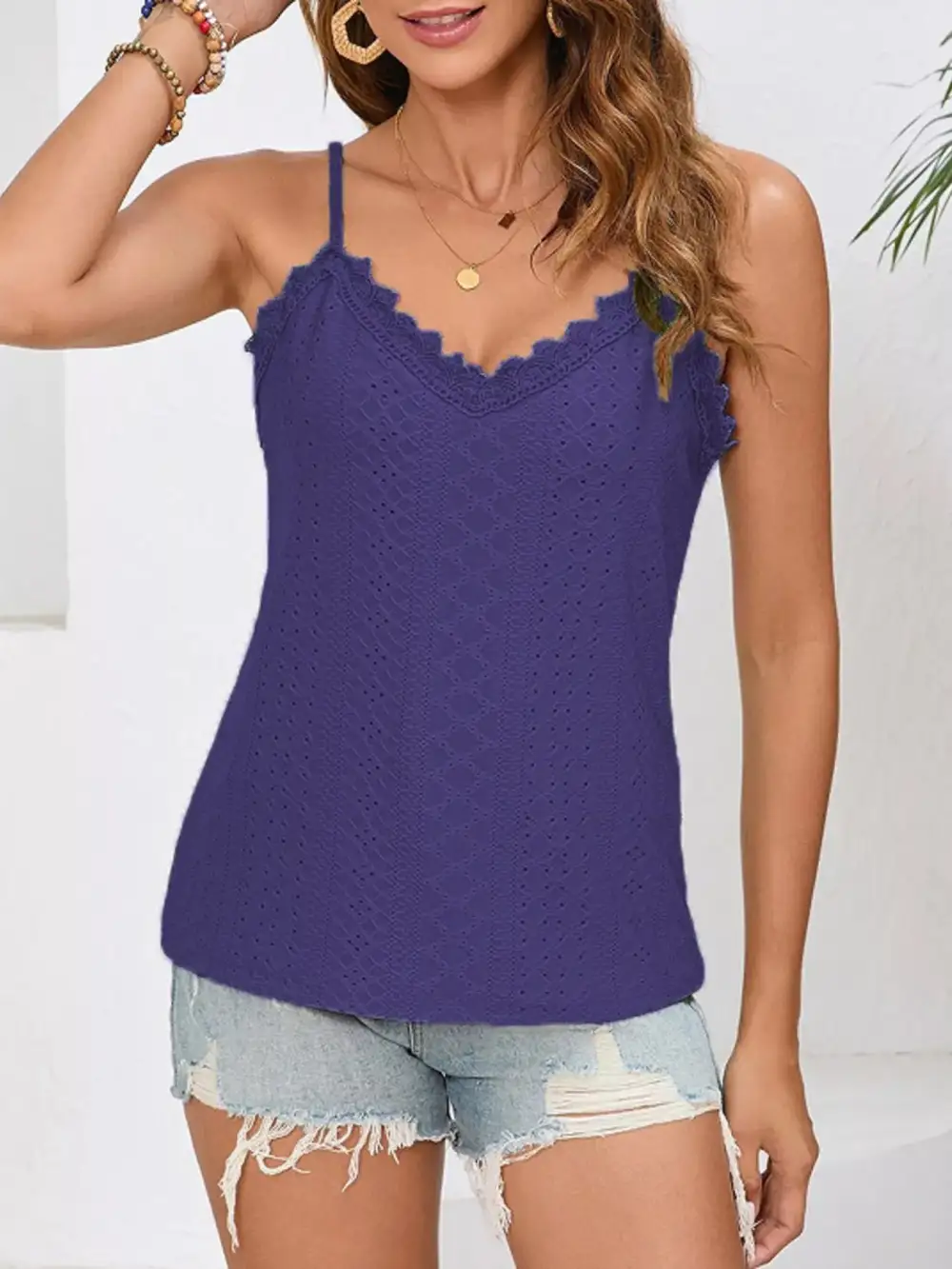 Lace Trim V-Neck Cami