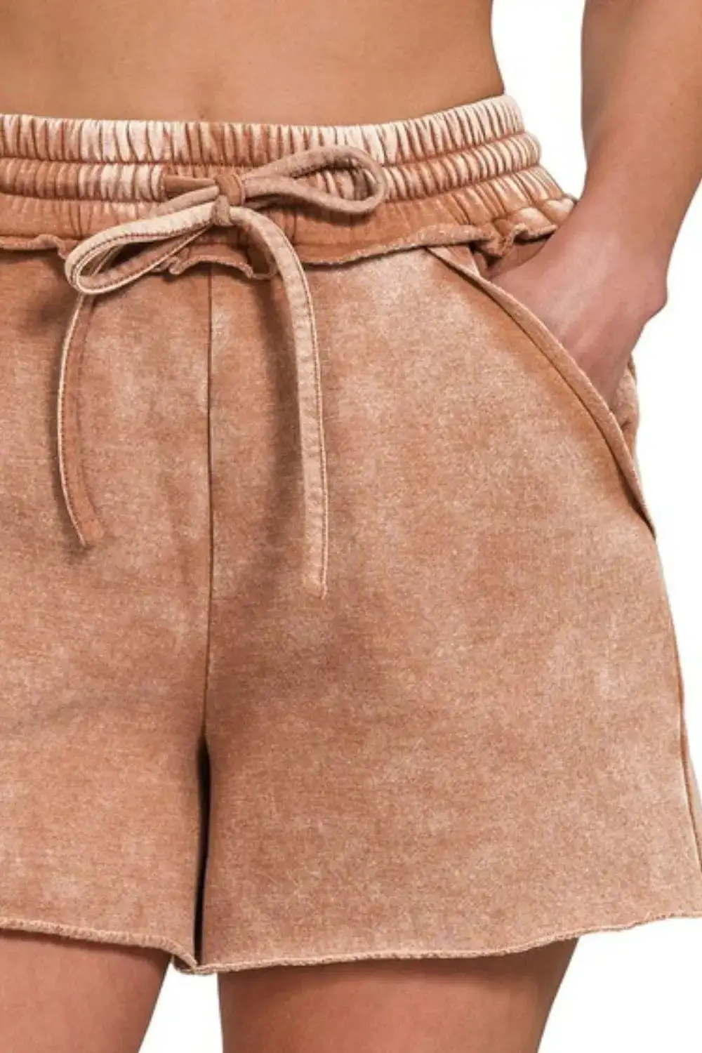 Relaxed Drawstring Pocket Detail Shorts