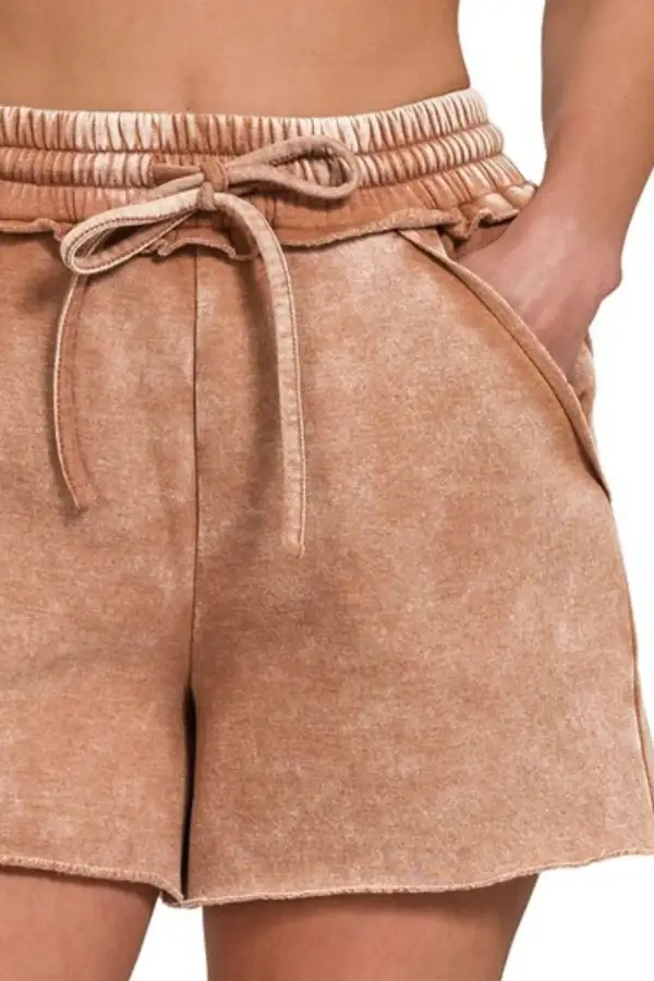 Relaxed Drawstring Pocket Detail Shorts