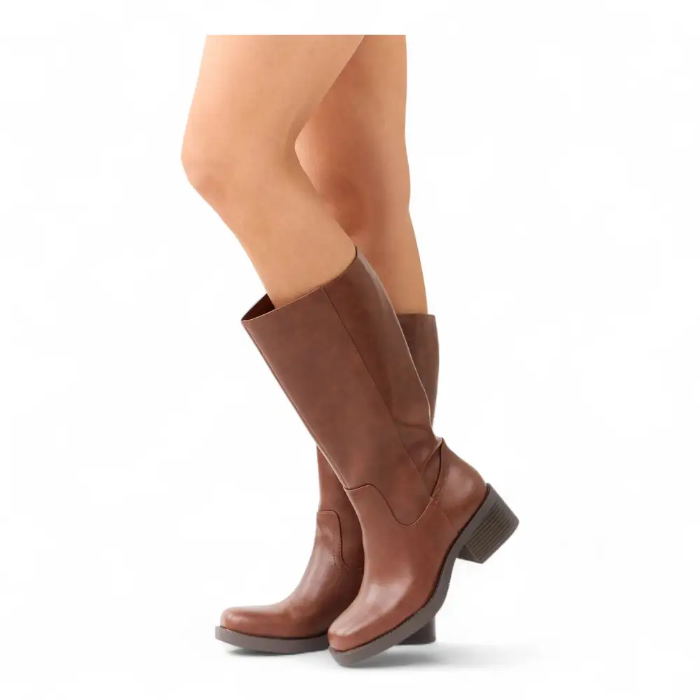 Belvin Square Toe Block Heel Tall Boot