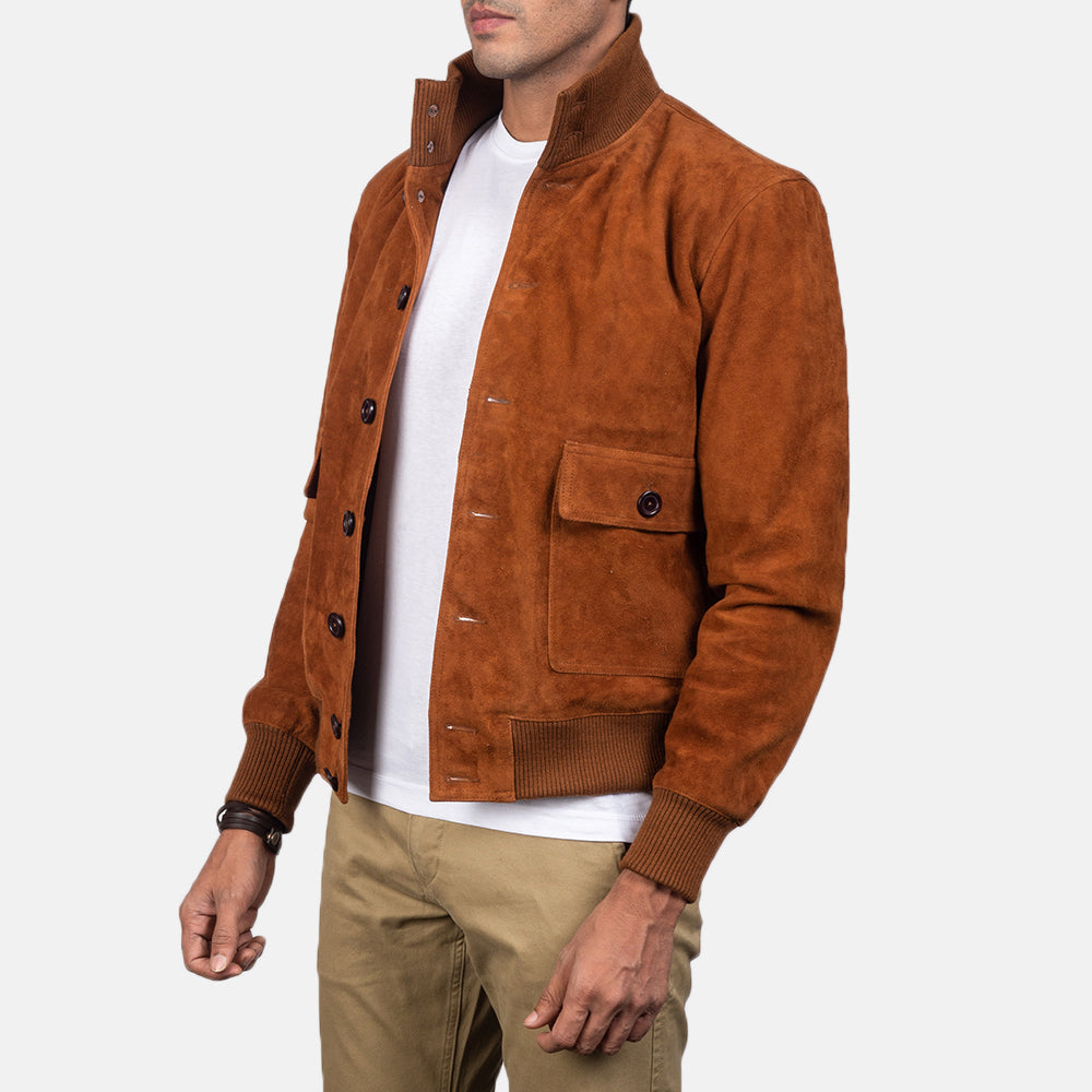 Men's Modern Bomber Suede Jacket