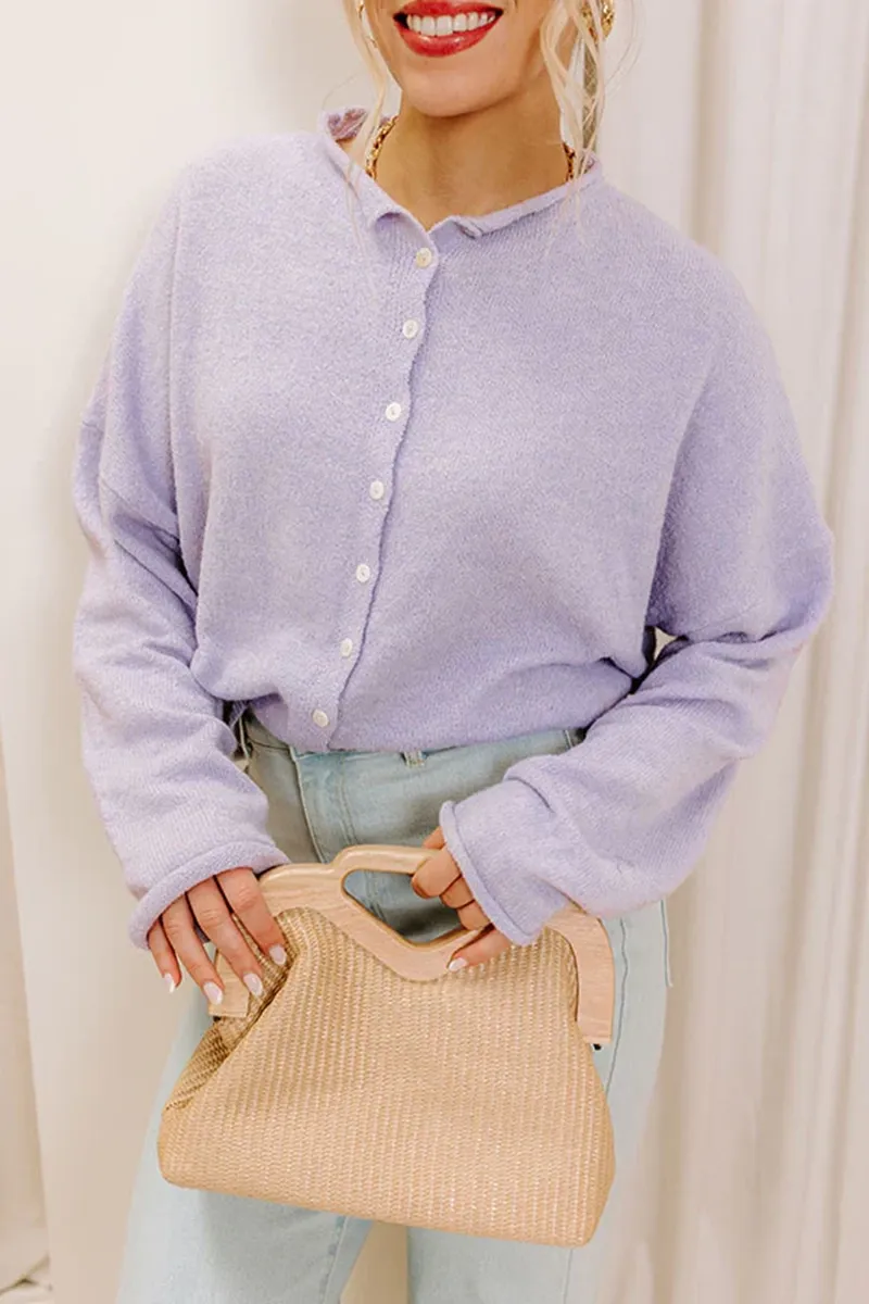 Sweet Curled Hem Women's Jacket