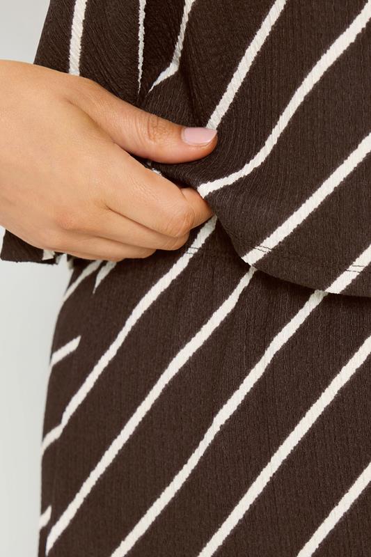 Chocolate Brown Stripe Maxi Skirt detail 3