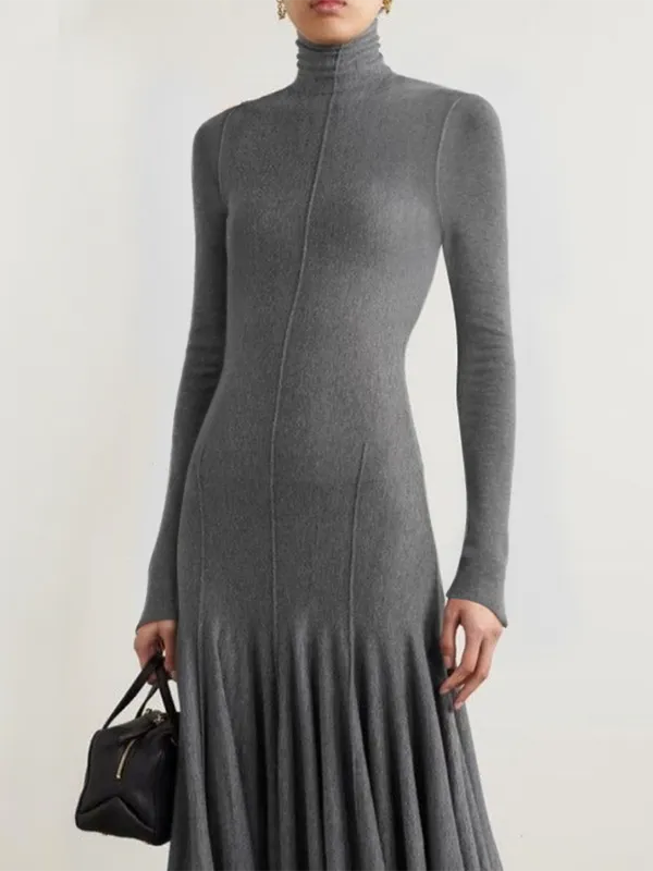 Skinny Long Neck Maxi Dress