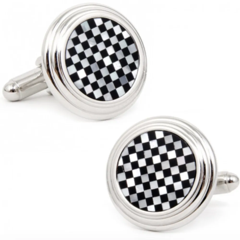 Classic Mother Of Pearl Onyx Cufflinks