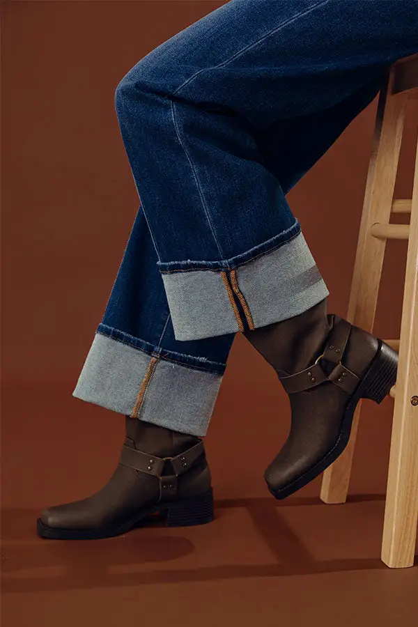 Faux Suede Moto Boots