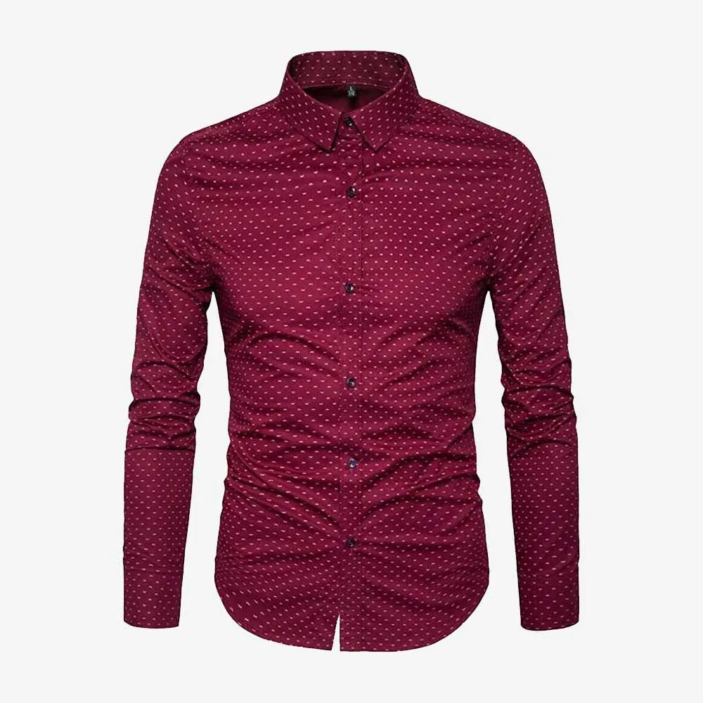 Polka Dot Long Sleeve Casual Shirt