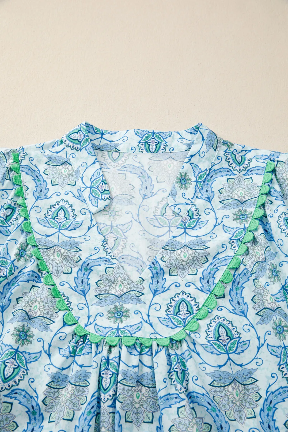 Blue Paisley Patchwork Mini Dress