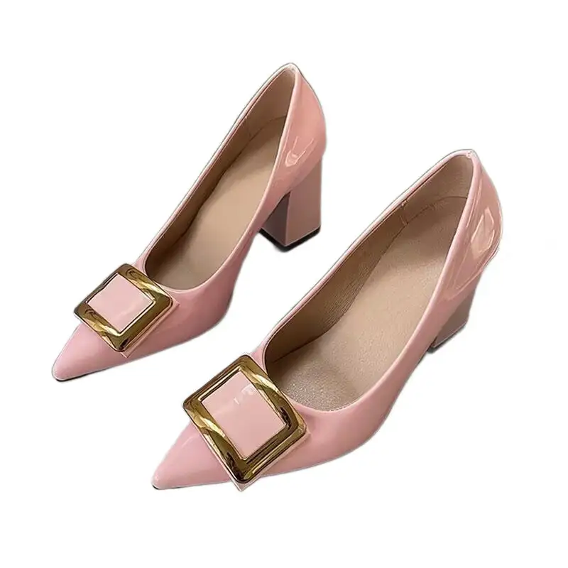Hollow Detail Pointed Toe Block Heel Sandals