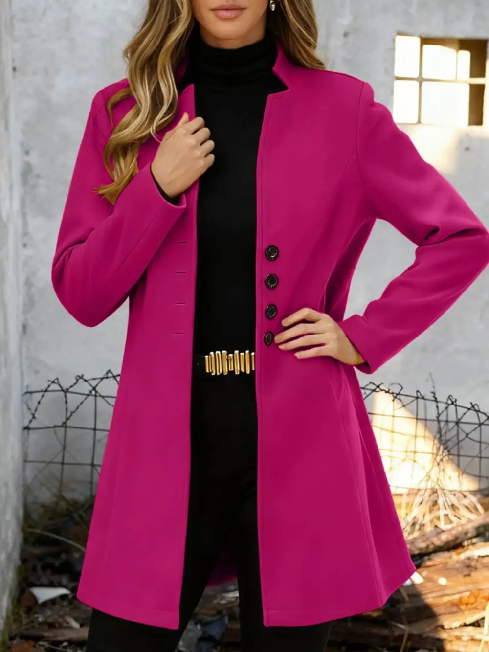 Button-down Longline Outerwear
