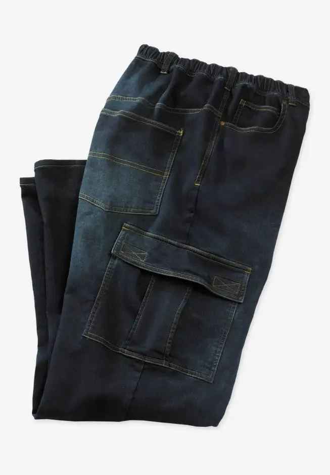 Relaxed Fit Cargo Denim Look Sweatpants