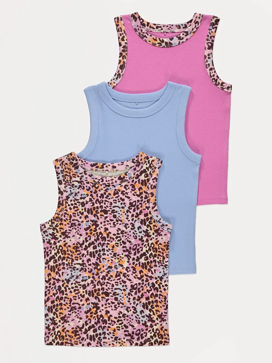 Leopard Print Vest 3 Pack