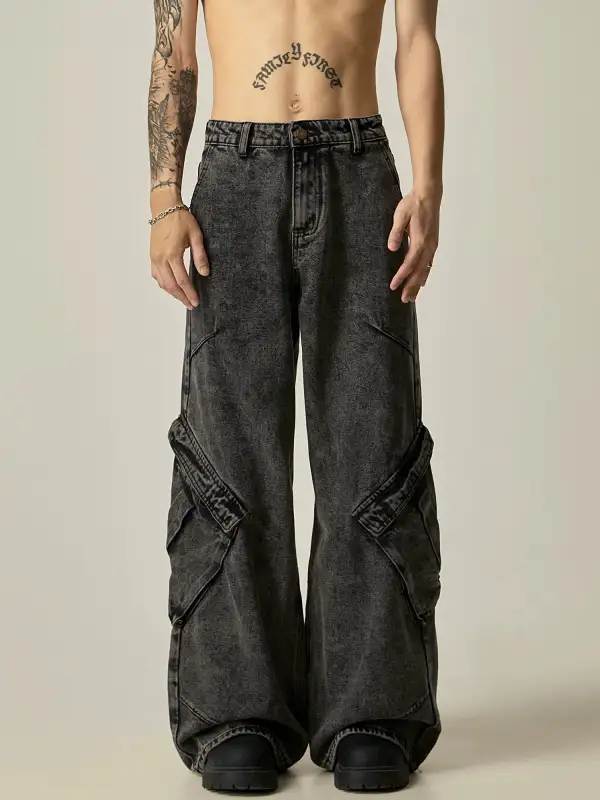 Cargo-Pocket Ultra-Wide Jeans