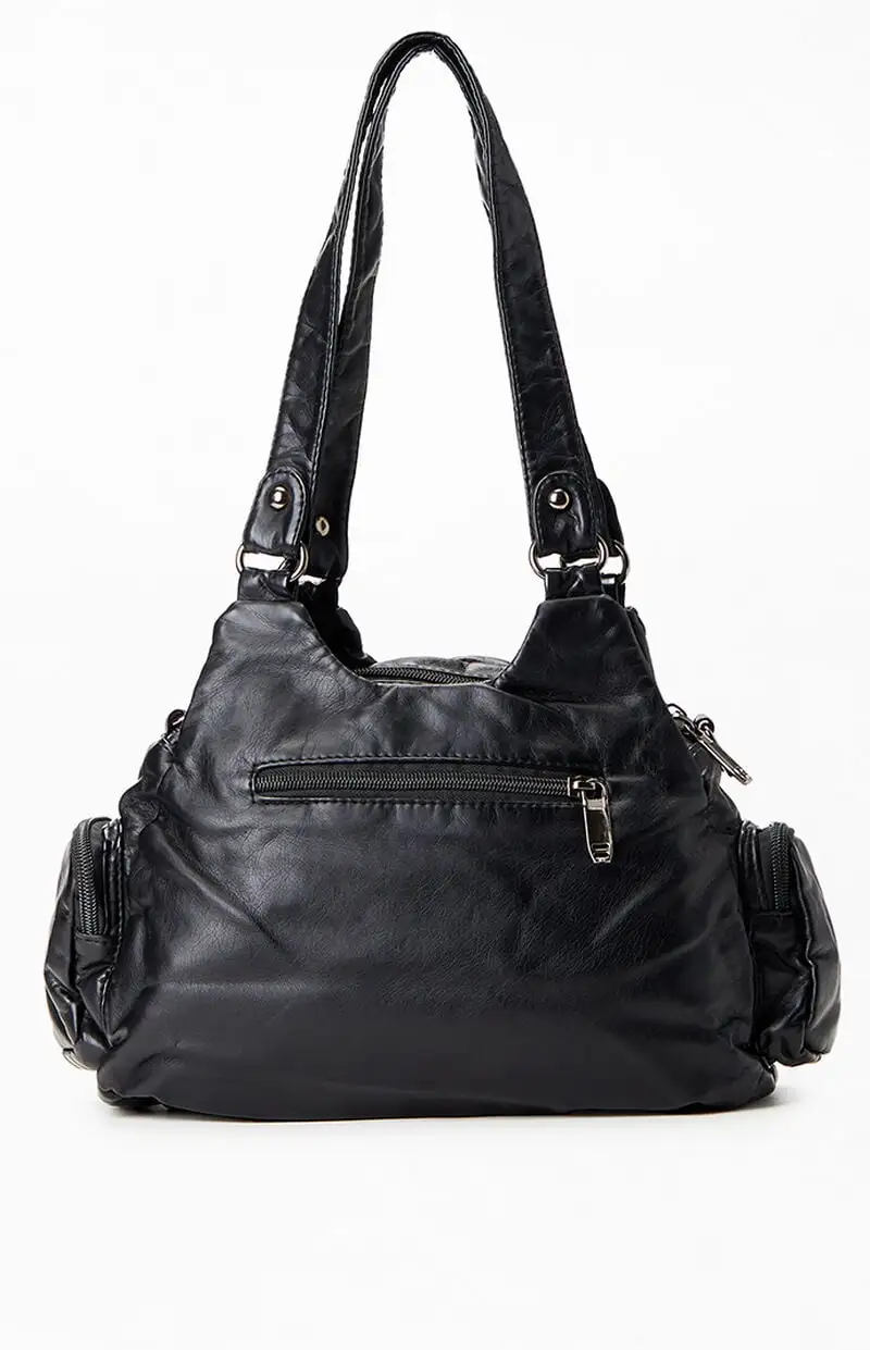 PacSun Faux Leather Studded Zip Duffle Shoulder Bag