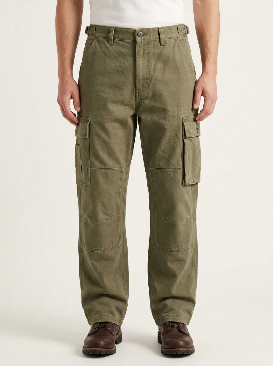 Men's Relaxed Canvas Military Outdoor Cargo Pants