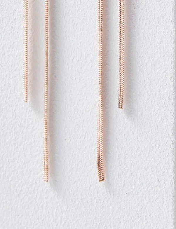 Rose Gold Long Tassel Earrings
