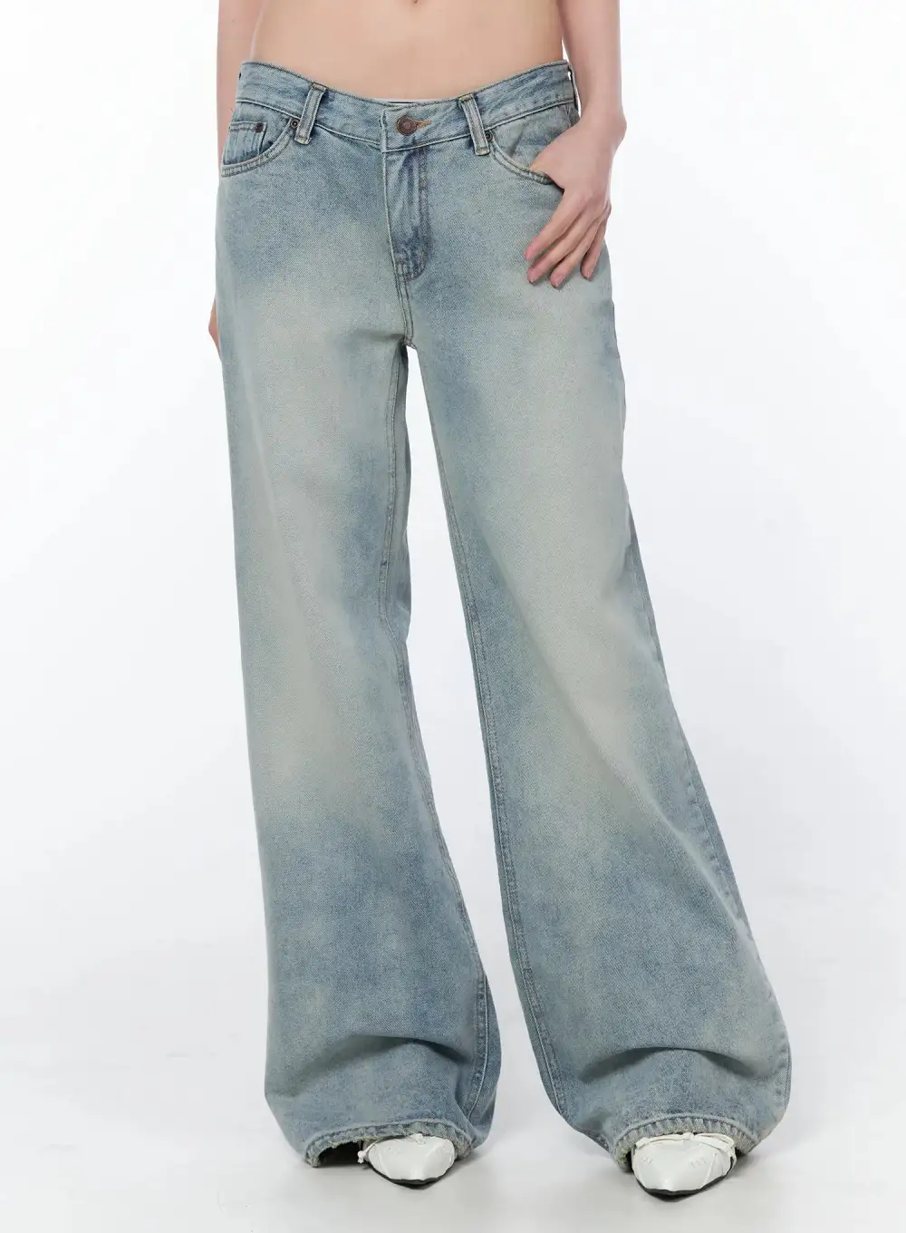 Vintage Wash Bootcut Jeans