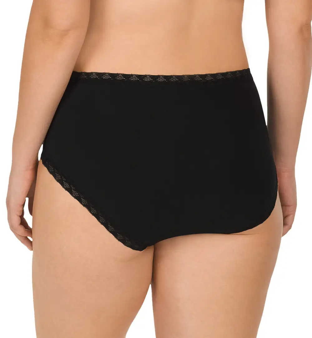 High-Waist Stretch-Lace Cotton Full-Coverage Brief Panty