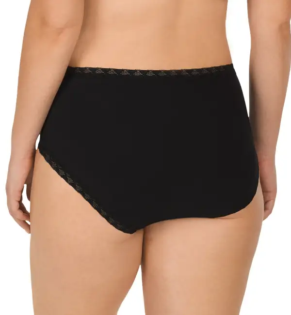 High-Waist Stretch-Lace Cotton Full-Coverage Brief Panty