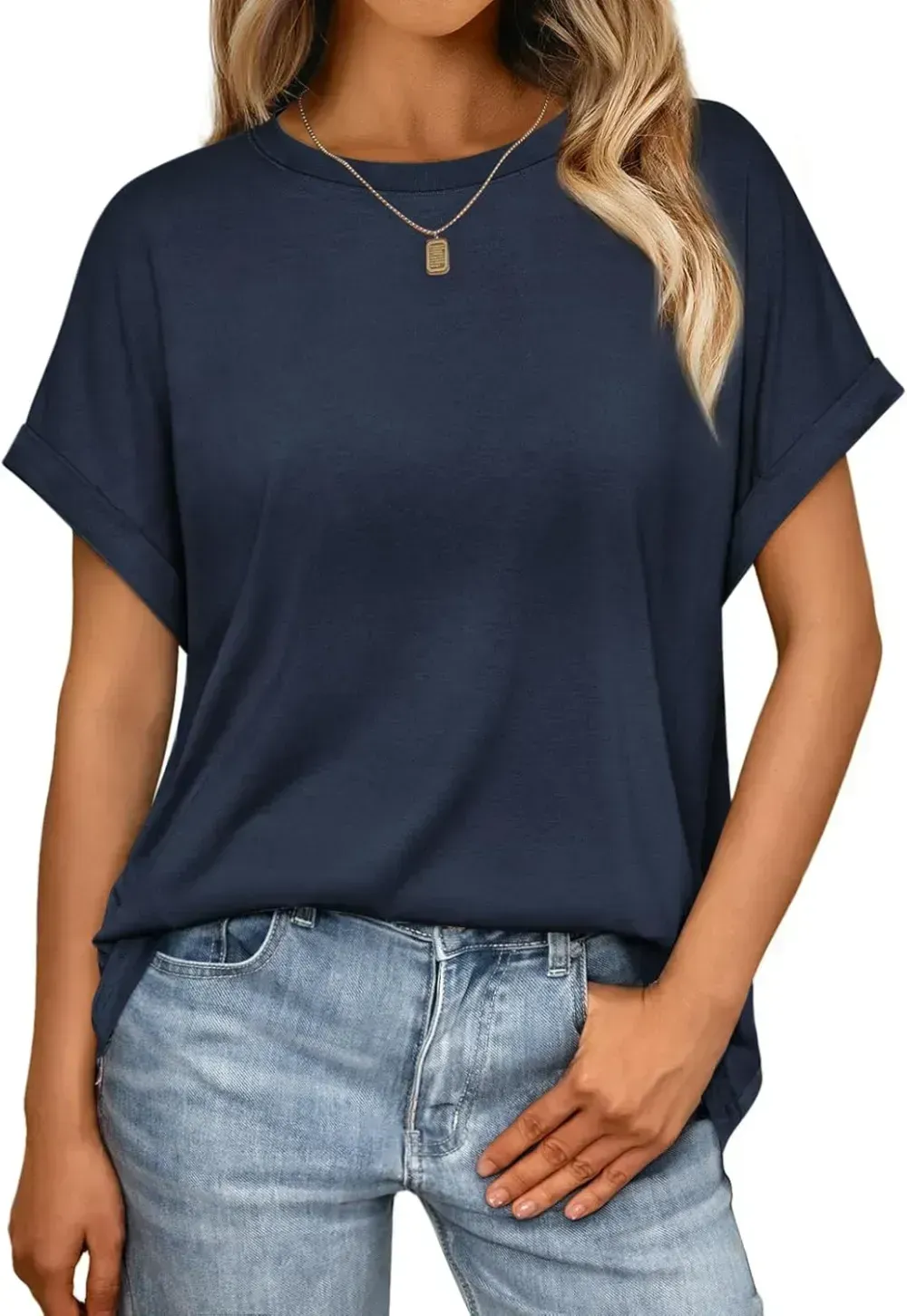 AUTOMET Women Tops Casual Basic T Shirts Loose Fit Crewneck Short Sleeve Summer Outfits