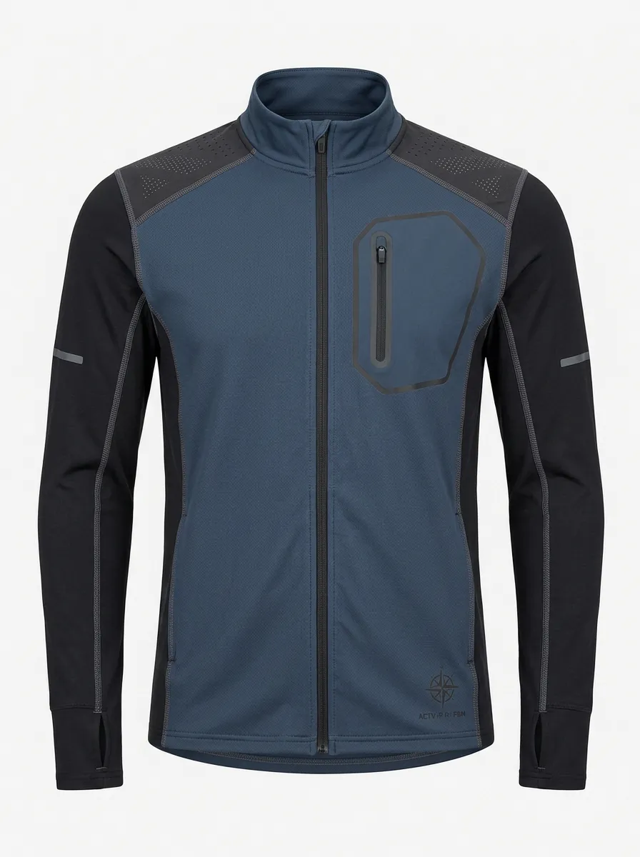 Men's Outdoor Sports Compass Printed Zip-up Jacket