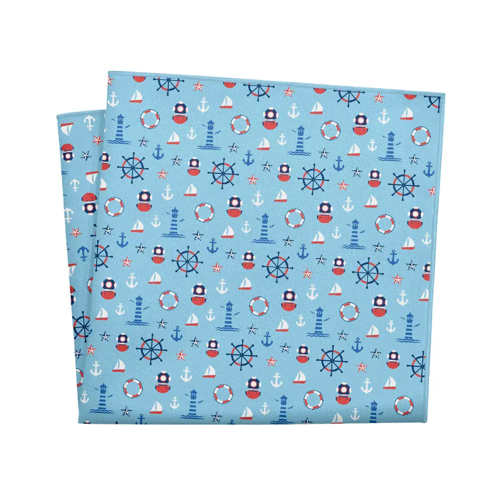 Clean Streamlined Nautical Military Motif Pocket Square