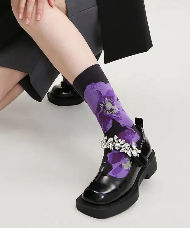 Versatile Jacquard Cotton Crew Socks