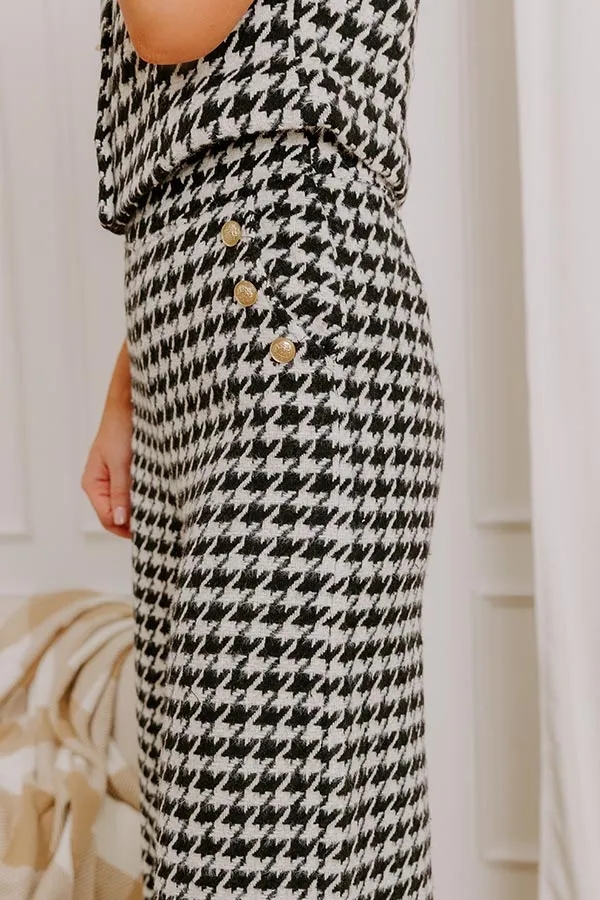 High Waist Wide Leg Knit Back Zip Pants