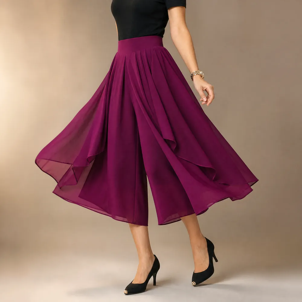 Culottes with Skirt Drape Pants