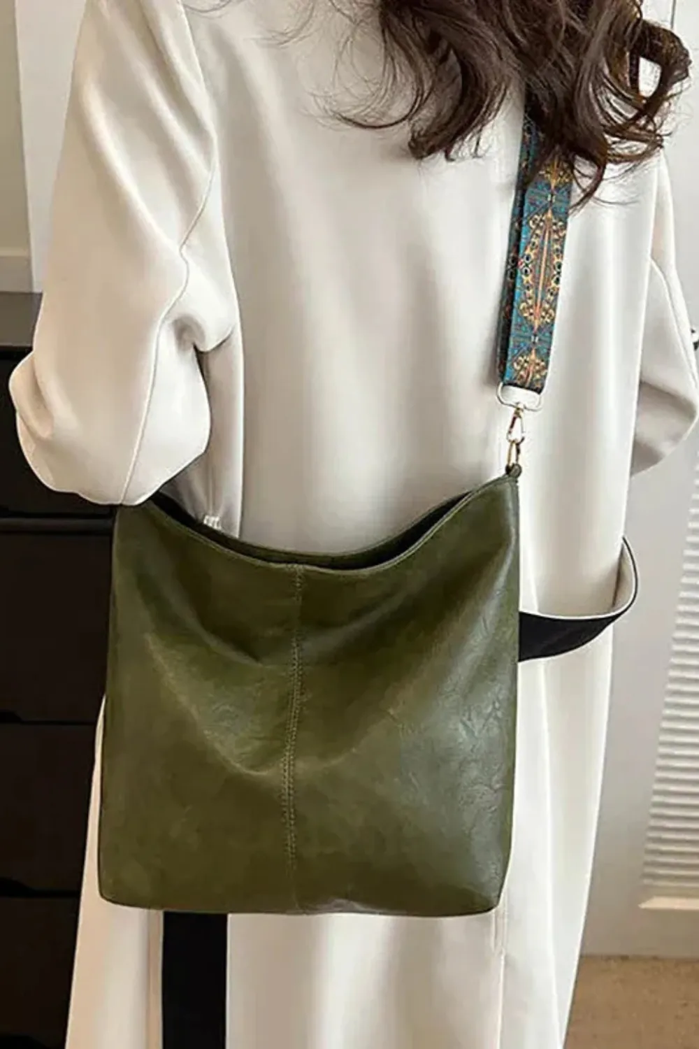 Leather Crossbody Shoulder Bag Adjustable Strap