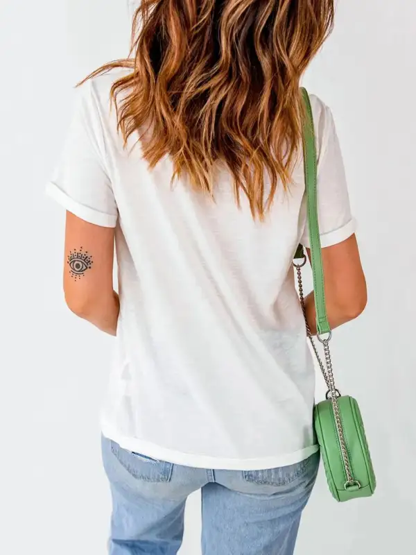 Modern Round Neck Short Sleeve T-Shirt