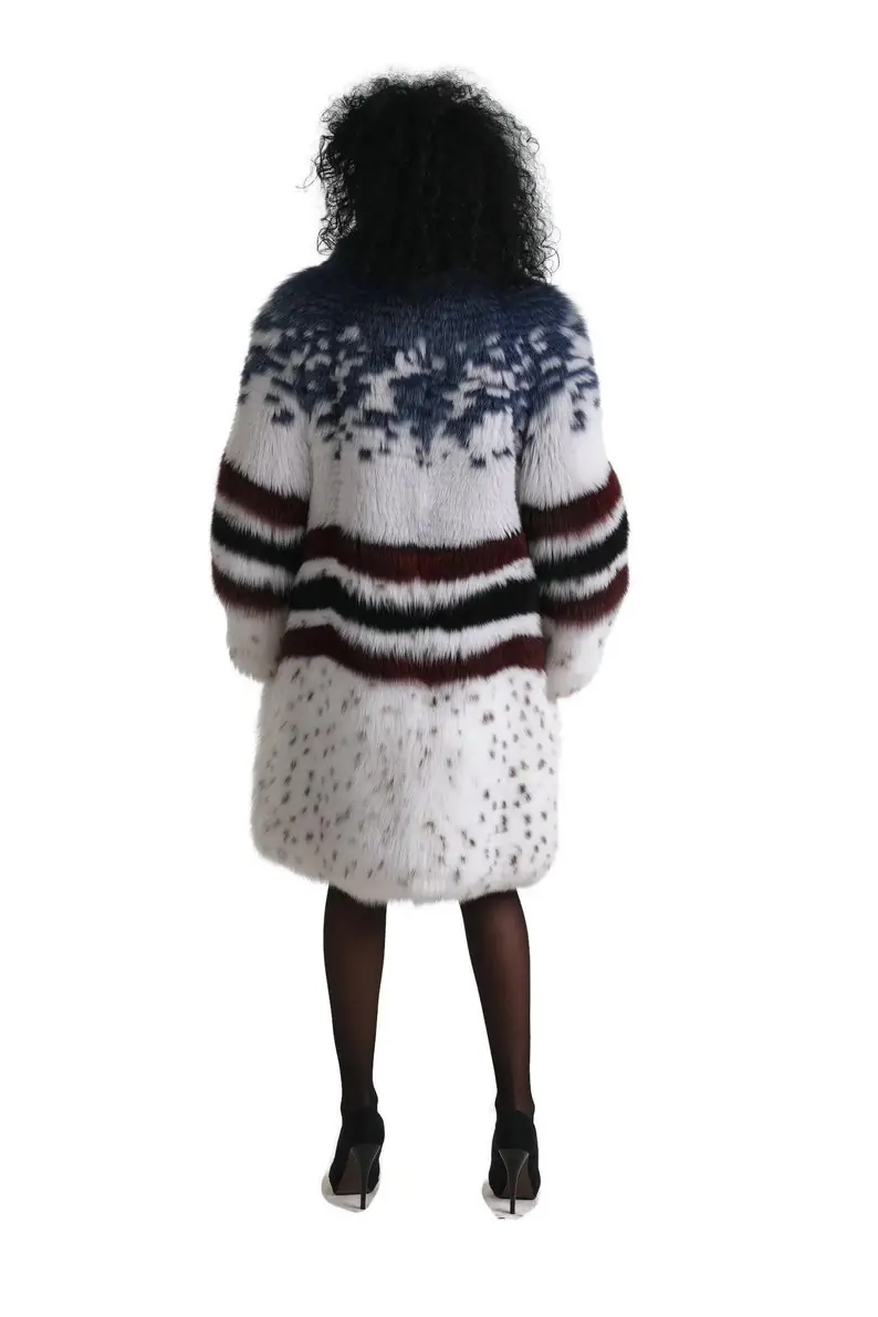 Multicolored Fox Fur coat