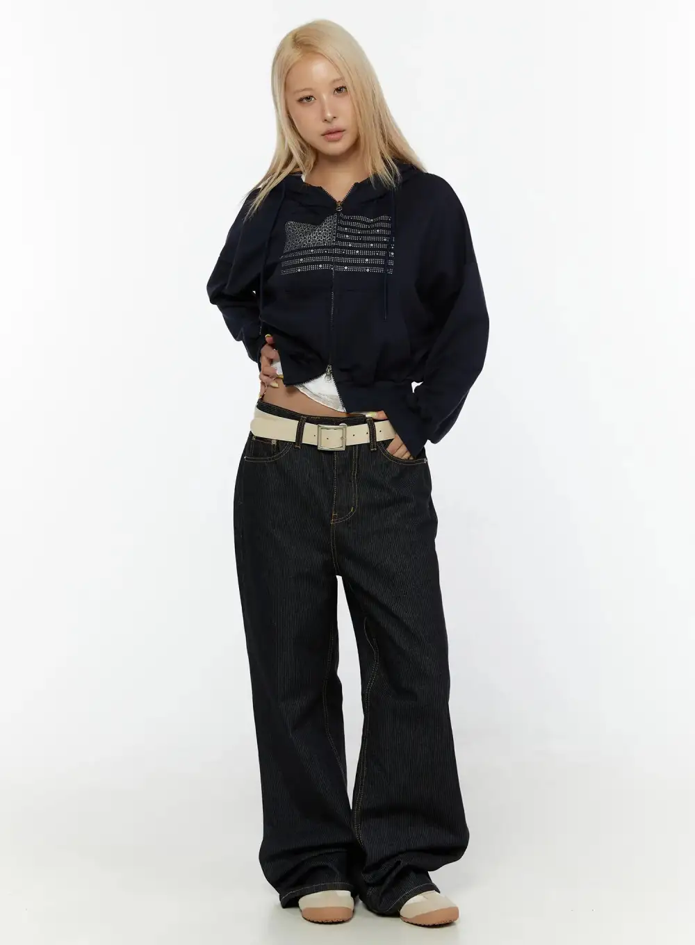 Striped Wash Jeans