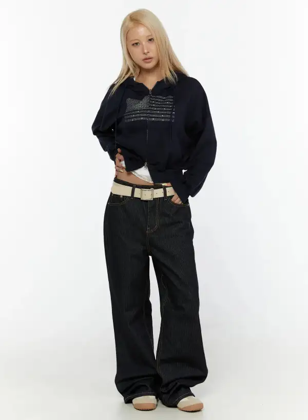 Striped Wash Jeans