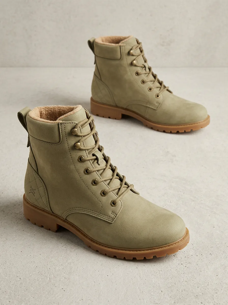 Functional Quilted Faux Fur Lined Style Unisex Warm Boots