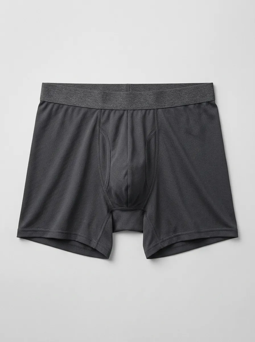 Men's Solid Charcoal Grey Athletic Boxer Briefs