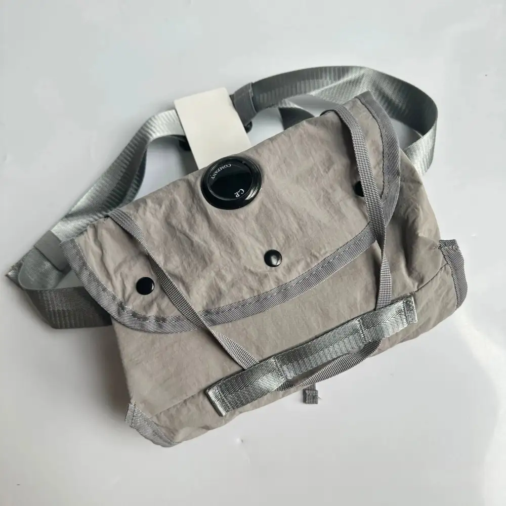 Minimalist Grey Nylon Everyday Crossbody Bag