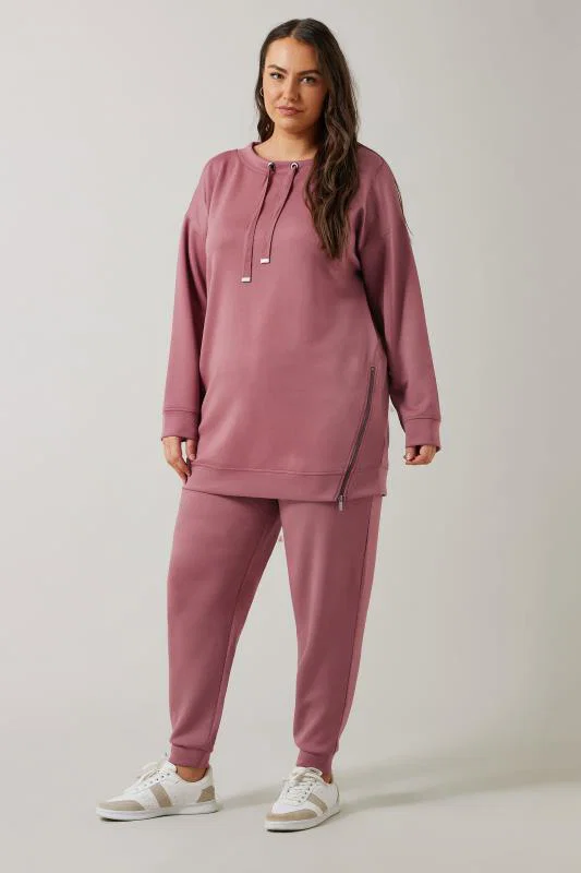 Pink Luxe Zip Detail Sweatshirt detail 1