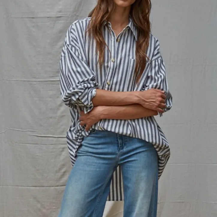 Striped Oversized Relaxed Shirt