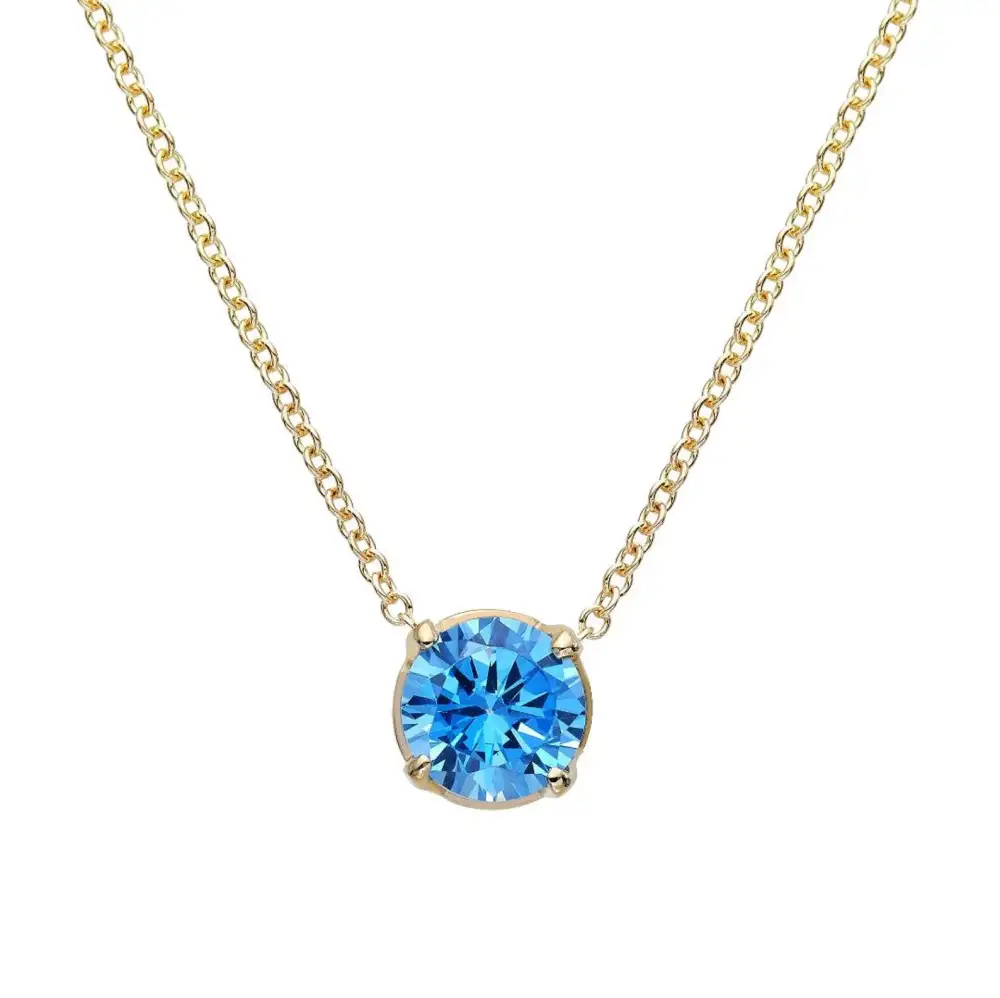 Aquamarine Solitaire Necklace