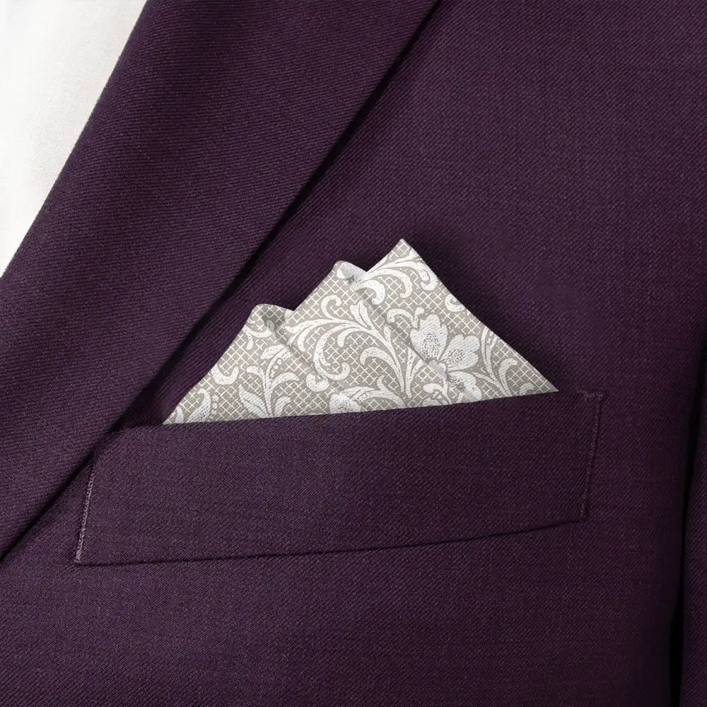 Tailored Timeless Floral Ornate Pocket Square
