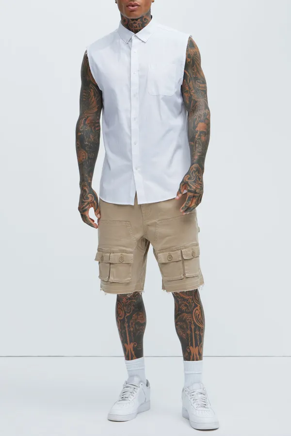 Solid Cargo Relaxed Shorts