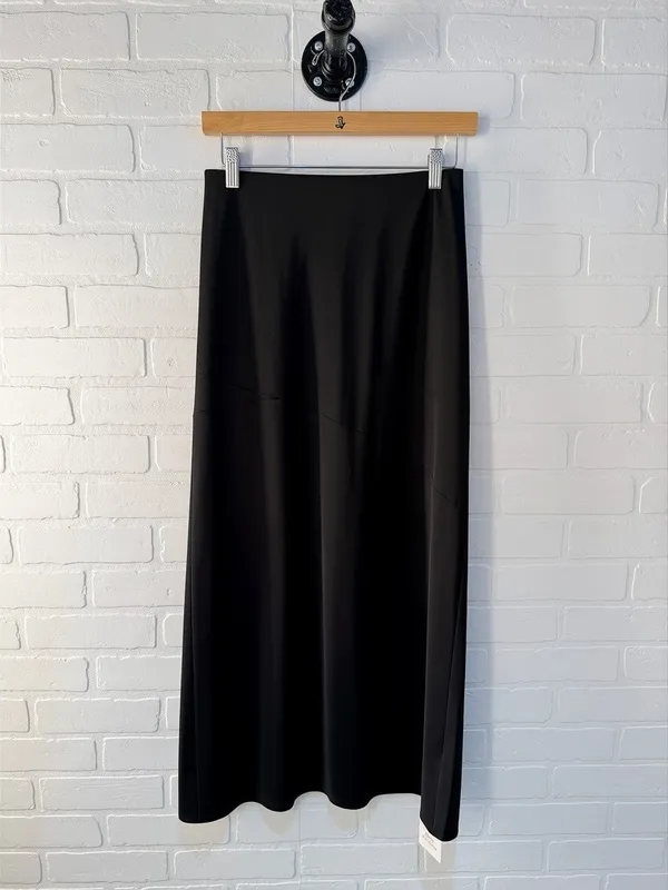 Satin High Waist Slit Skirt