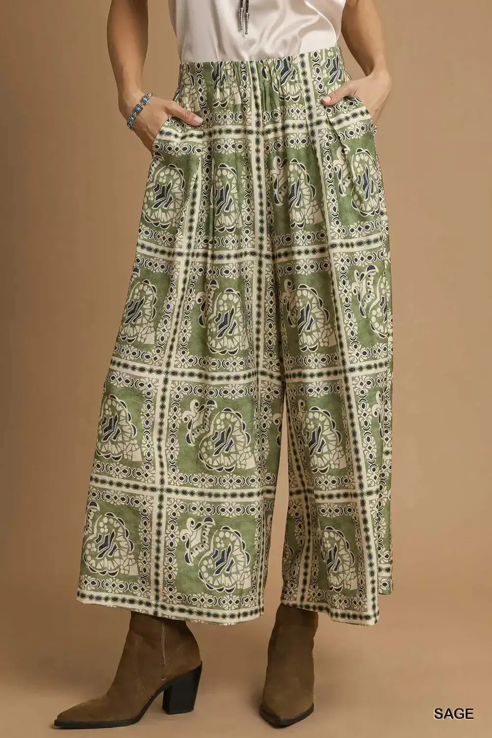 Printed Pocketed Everyday Lightweight Pants