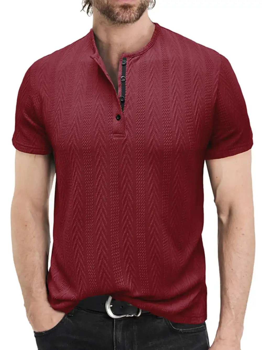 Easy Fit Textured Collared Polo Shirt